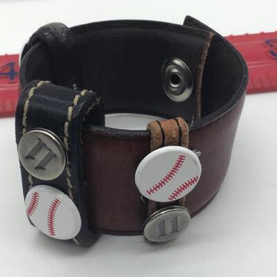 Leather Baseball Cuff