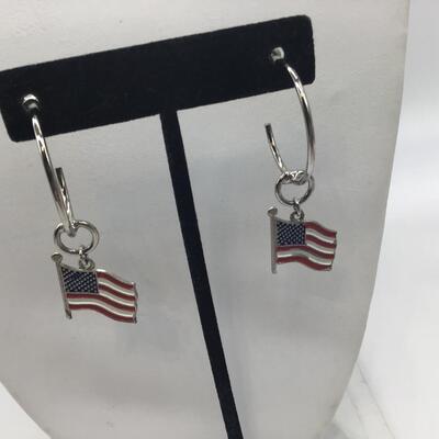 American Flag Hoop Earrings