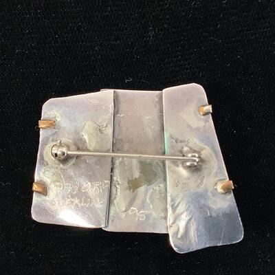 1008 Vintage 1987 Signed Sterling Amethyst Modernist LYNDA THORP Pin