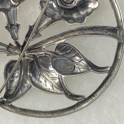 1009 Vintage Large Danecraft Sterling Flower Pin