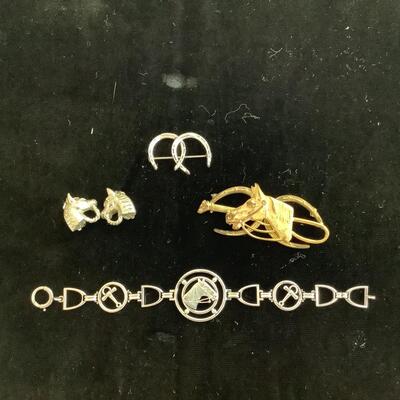 1012 Lot of Silver Equestrian Jewelry
