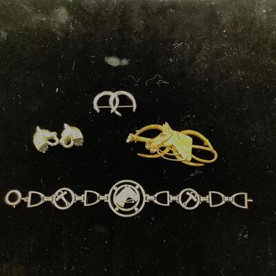 1012 Lot of Silver Equestrian Jewelry