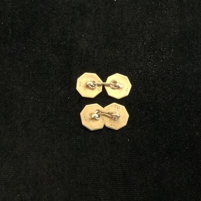 1014 14kt Yellow and White Gold Cuff Links