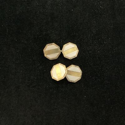 1014 14kt Yellow and White Gold Cuff Links