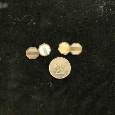 1014 14kt Yellow and White Gold Cuff Links