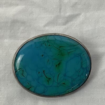 1020 Arts & Crafts RUSKIN Pottery Brooch and Limoges Porcelain Box