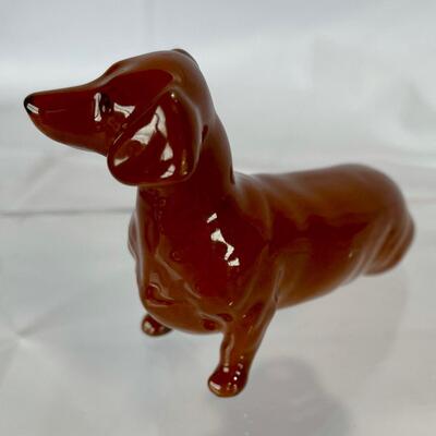 Vintage Beswick Dachshund & Westmoreland Glass French Bull Dog