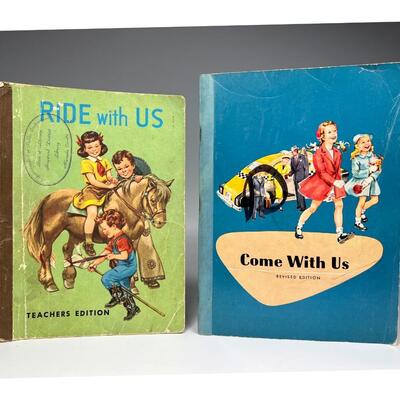 Pair of Vintage Developmental Reading Teachers Guide Series Ride With Us & Come With Us