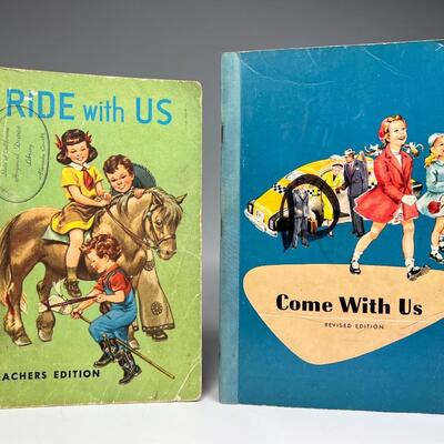 Pair of Vintage Developmental Reading Teachers Guide Series Ride With Us & Come With Us