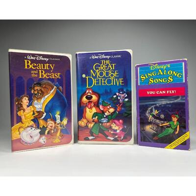Retro Lot of Walt Disney Classic VHS Movies Beauty and the Beast, Sing-A-Long Songs, & More