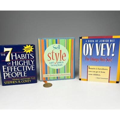 Lot of Small Little Pocket Books Style Guide, Book of Jewish Wit, & Life Management