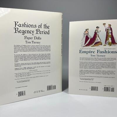 Pair of Arts and Crafts Books Fashions of the Regency Period Paper Dolls & Empire Fashions Coloring Book