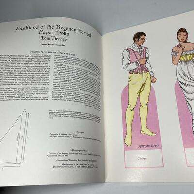 Pair of Arts and Crafts Books Fashions of the Regency Period Paper Dolls & Empire Fashions Coloring Book