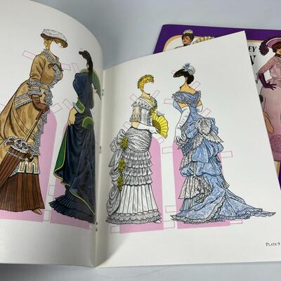 Pair of Arts and Crafts Books Fashions of the Regency Period Paper Dolls & Empire Fashions Coloring Book