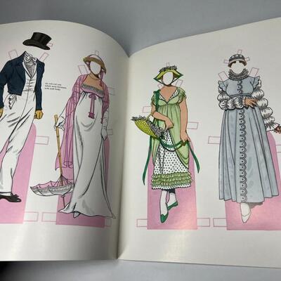 Pair of Arts and Crafts Books Fashions of the Regency Period Paper Dolls & Empire Fashions Coloring Book