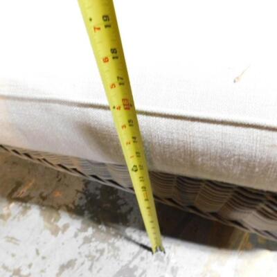 Restoration Hardware Wicker Ottoman with Cushion (Matches all RH Chairs on Auction)