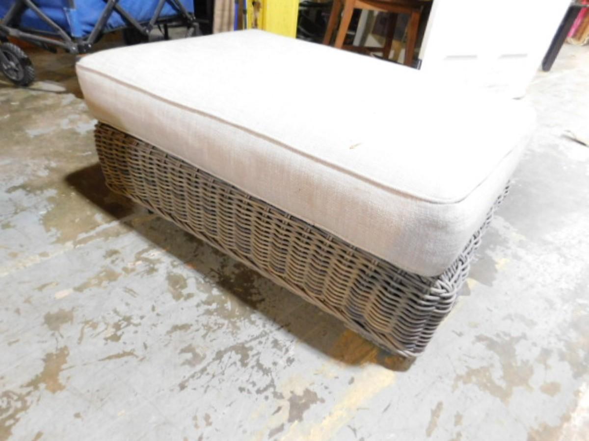 Restoration Hardware Wicker Ottoman with Cushion (Matches all RH Chairs