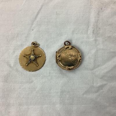 1027 14k Yellow Gold Charm & Gold Filled Locket