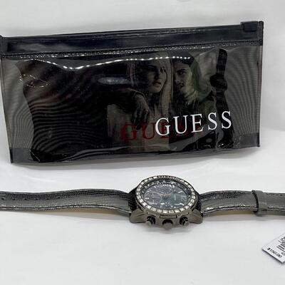 New with Tags GUESS Leather Band Wristwatch