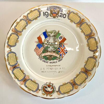 1920 WWI Victory 1920 French Apron & Commemorative Plate