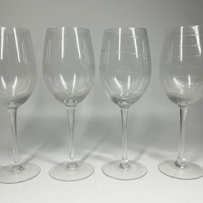 Set of 4 Abstract Lines Wine Glass Goblets in Original Box