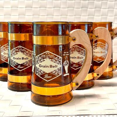 Vintage Grain Belt Beer Ale Mug Set