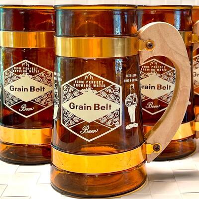 Vintage Grain Belt Beer Ale Mug Set