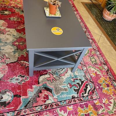 Painted Gray wood coffee table