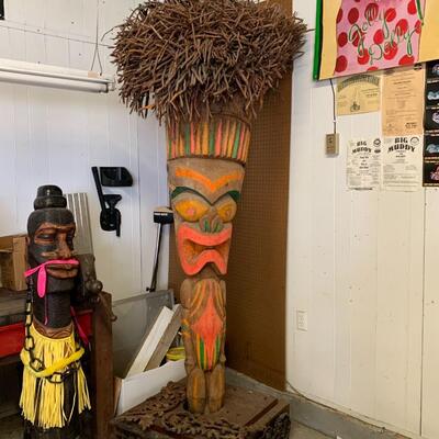 Large Vintage Totem Pole on stand