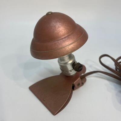 VINTAGE MID-CENTURY CLIP-ON HEADBOARD READING NIGHT LIGHT LAMP FIXTURE SHADE