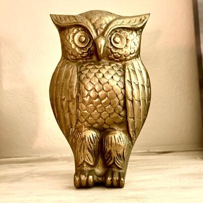 Vintage Brass Owl