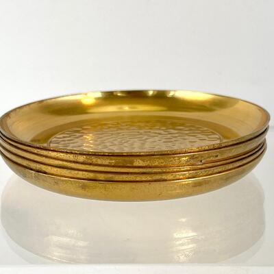Vintage Brass Cats & Coasters