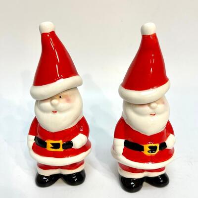 Pair of Santa Claus Jam Jelly Holder Jars with Spreading Knives