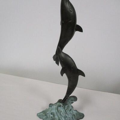 Swimming Dolphins Statue