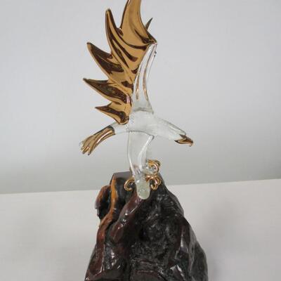 Glass Baron ~ Eagle With 22 kt Gold Trim