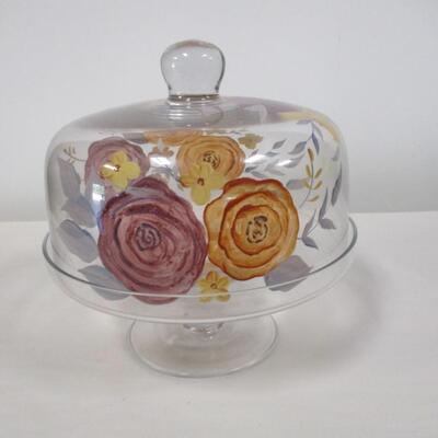 Hand Painted Covered Pastry Dish