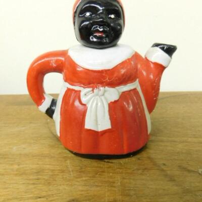 Black Americana Cast Iron Figurine Tea Pot