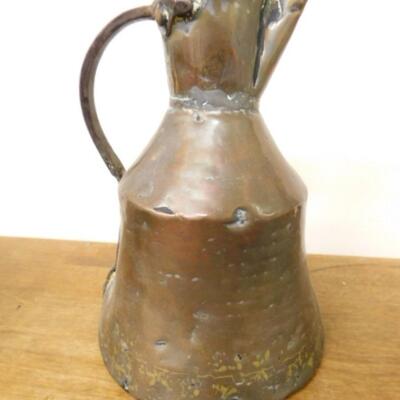 Antique Hand-Crafted Copper Water Pitcher