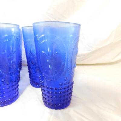 Set of 15 Vintage Blue Drinking Glasses
