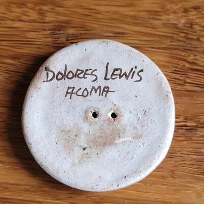 Lot 3: Vintage DELORES LEWIS Acoma Pottery Button