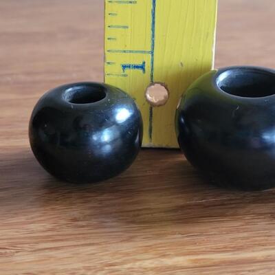 Lot 5: Vintage (3) Black San Ildefonso Miniature Seed Pots Signed