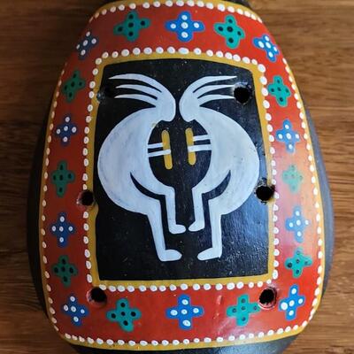 Lot 17: Vintage Native American Pottery Whistle Pendant with Handpainted Kokopelli