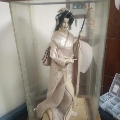 Japanese doll in case