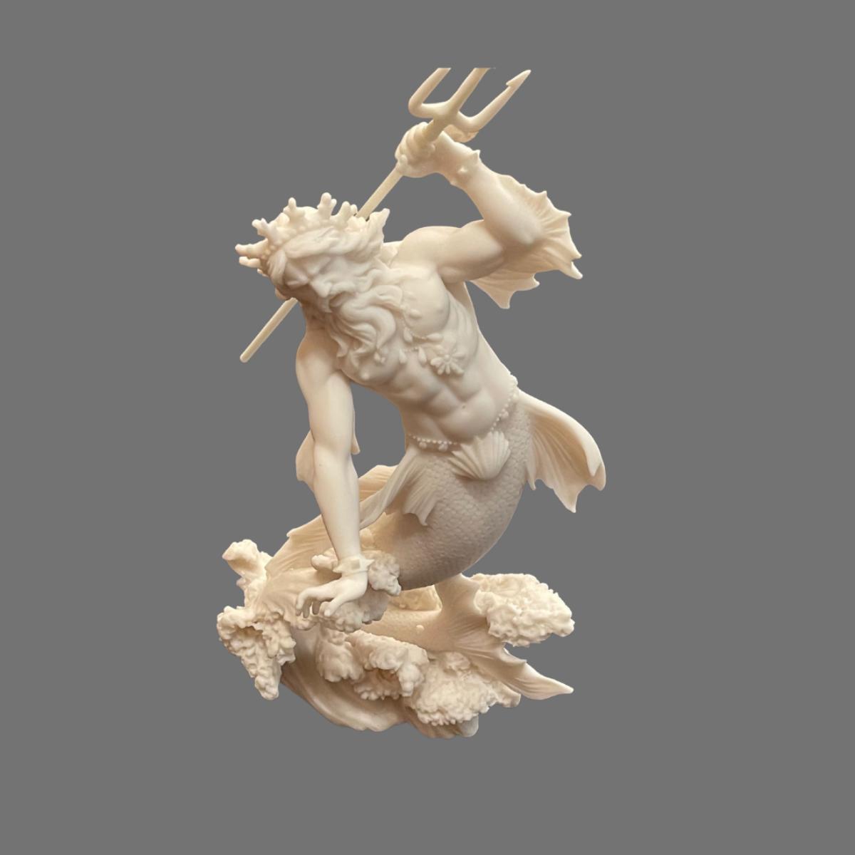 Triton, God of the Sea, Alabaster Sculpture | EstateSales.org