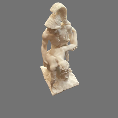 Menelaus Supporting the Body of Patroclus Alabaster Sculpture - 13"