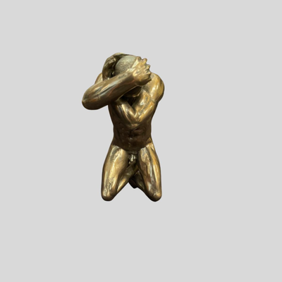 Body Talk Bodybuilder Patinated Bronze Sculpture - 6