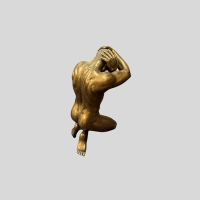 Body Talk Bodybuilder Patinated Bronze Sculpture - 6