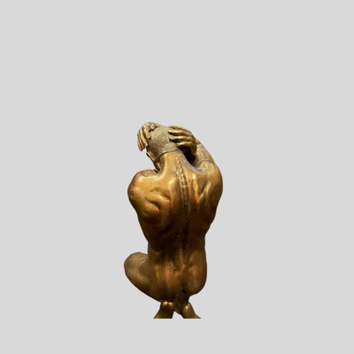 Body Talk Bodybuilder Patinated Bronze Sculpture - 6"