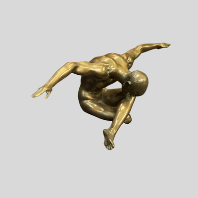 Body Talk Patinated Bronze Sculpture - 10" long