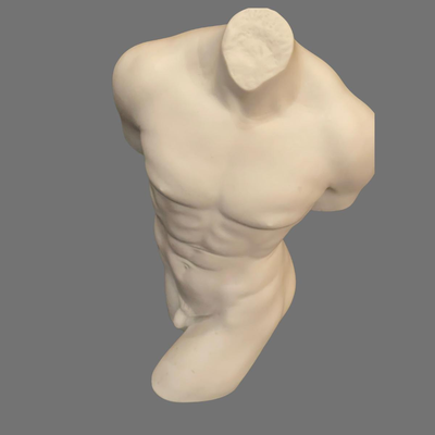 Matte White Porcelain Male Nude Statue-8"